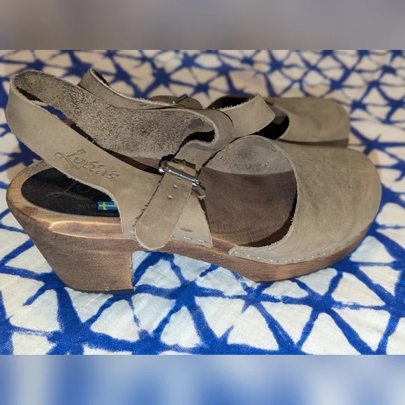 Lotta's Stockholm Highwood Taupe Clogs Oiled Nubuck Leather Brown Base 38 / 7.5 - Picture 7 of 15